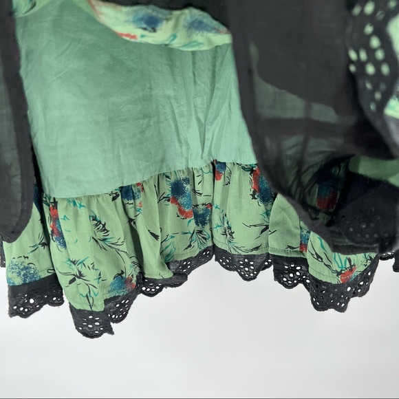 Free people strapless dress floral green size 2 (fits large) - Picture 5 of 7